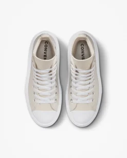 Converse Ragazza|Stivali<Chuck Taylor All Star Move Platform Coated Leather Sabbia del deserto/Nero/Bianco