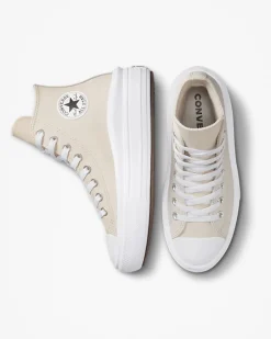 Converse Ragazza|Stivali<Chuck Taylor All Star Move Platform Coated Leather Sabbia del deserto/Nero/Bianco