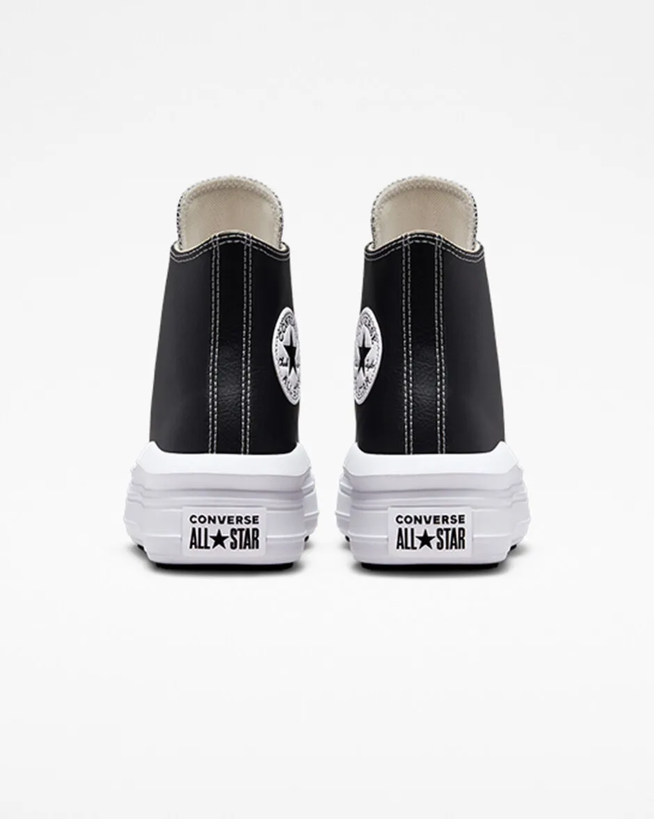 Converse Modelli Alti|Modelli Con Platform<Chuck Taylor All Star Move Platform Foundational Leather Nero/Bianco/Bianco