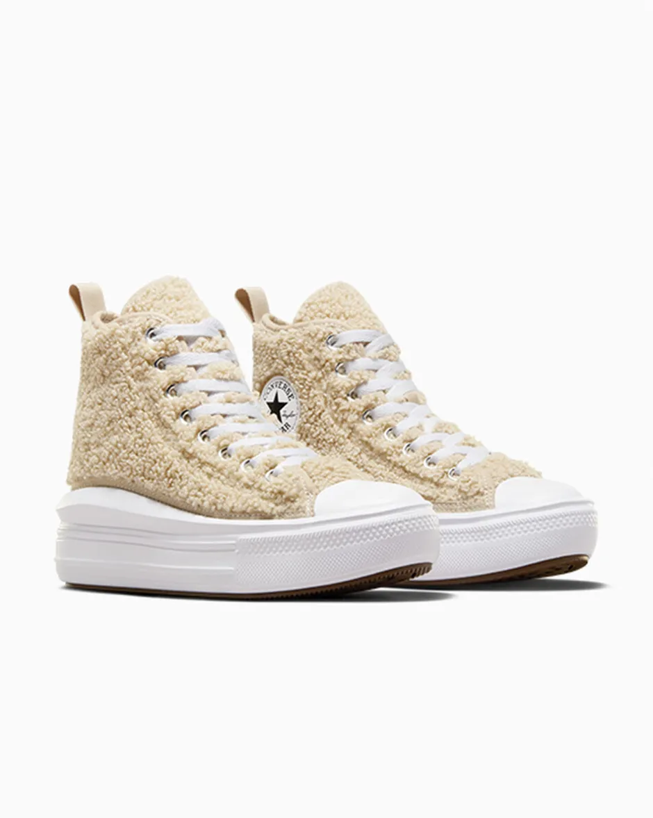 Converse Stivali<Chuck Taylor All Star Move Platform Sherpa Beach Stone/Bianco/Nero