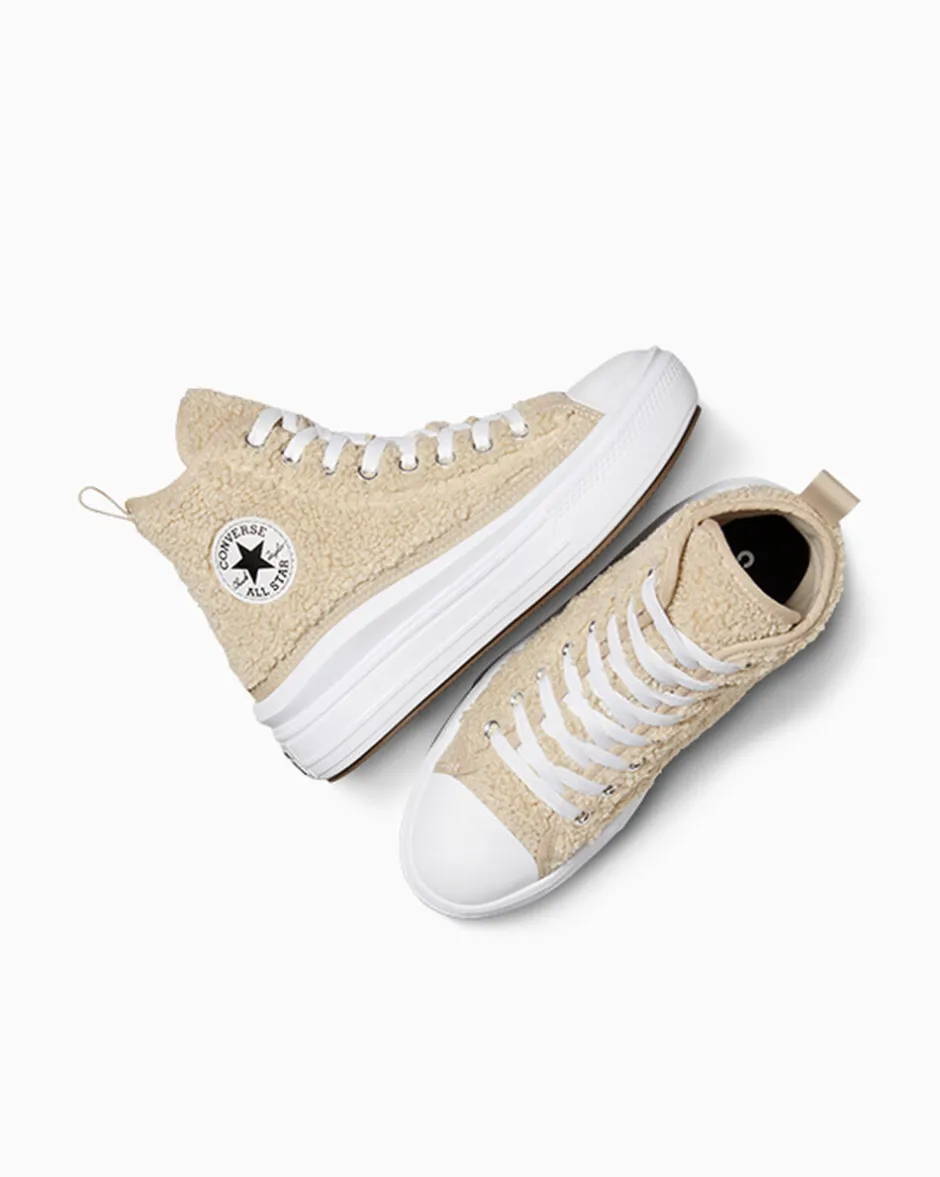 Converse Stivali<Chuck Taylor All Star Move Platform Sherpa Beach Stone/Bianco/Nero