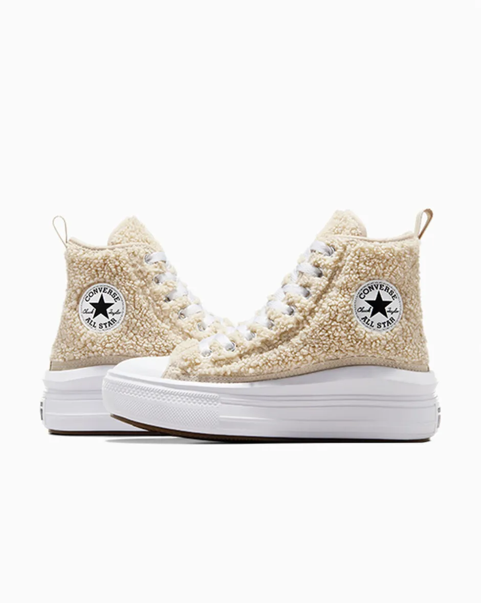 Converse Stivali<Chuck Taylor All Star Move Platform Sherpa Beach Stone/Bianco/Nero