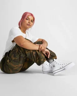 Converse Modelli Alti|Modelli Con Platform<Chuck Taylor All Star Platform Leather Bianco/Nero/Bianco