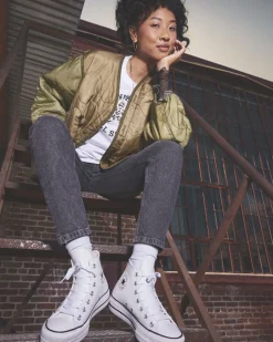 Converse Modelli Alti|Modelli Con Platform<Chuck Taylor All Star Platform Leather Bianco/Nero/Bianco