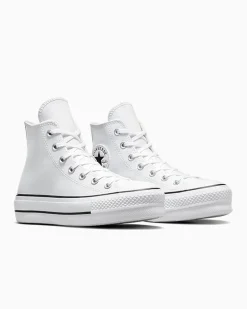 Converse Modelli Alti|Modelli Con Platform<Chuck Taylor All Star Platform Leather Bianco/Nero/Bianco