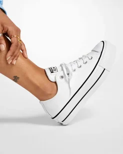 Converse Modelli Bassi|Modelli Con Platform<Chuck Taylor All Star Platform Clean Leather Bianco/Nero/Bianco