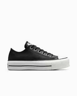 Converse Modelli Con Platform|Modelli Bassi<Chuck Taylor All Star Platform Clean Leather Nero/Nero/Bianco