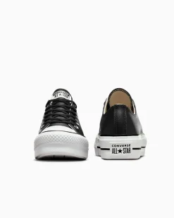 Converse Modelli Con Platform|Modelli Bassi<Chuck Taylor All Star Platform Clean Leather Nero/Nero/Bianco