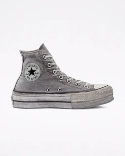 Converse Modelli Alti|Modelli Con Platform<Chuck Taylor All Star Platform Smoked Canvas Grigio/Grigio/Bianco