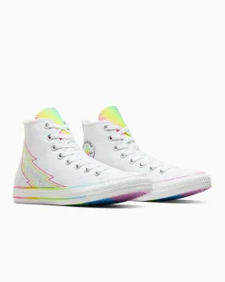 Converse Modelli Alti|Modelli Alti<Chuck Taylor All Star Pride Bianco/Bianco/Fucsia caos