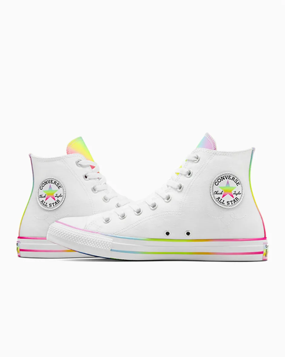 Converse Modelli Alti|Modelli Alti<Chuck Taylor All Star Pride Bianco/Bianco/Fucsia caos
