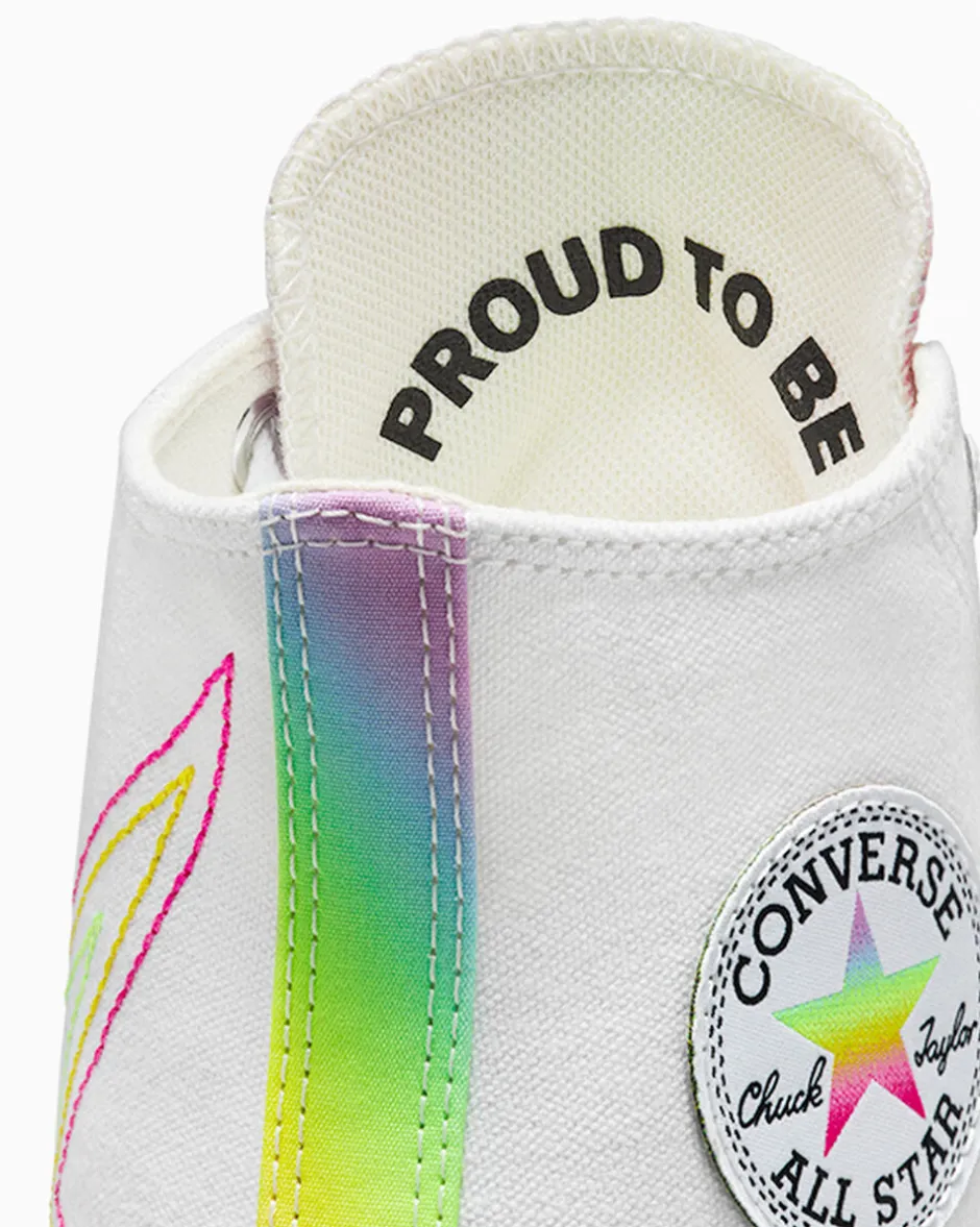 Converse Modelli Alti|Modelli Alti<Chuck Taylor All Star Pride Bianco/Bianco/Fucsia caos