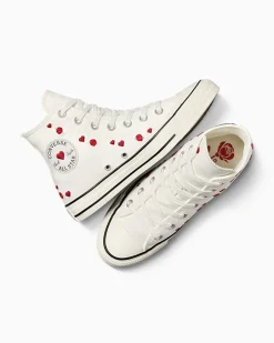 Converse Modelli Alti<Chuck Taylor All Star Valentine's Day Bianco vintage/Rosso/Egret