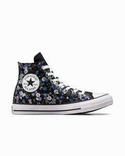 Converse Modelli Alti<Chuck Taylor Canvas LTD Floral Sequins Nero con fiori e paillettes