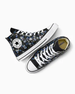 Converse Modelli Alti<Chuck Taylor Canvas LTD Floral Sequins Nero con fiori e paillettes