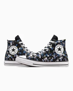 Converse Modelli Alti<Chuck Taylor Canvas LTD Floral Sequins Nero con fiori e paillettes