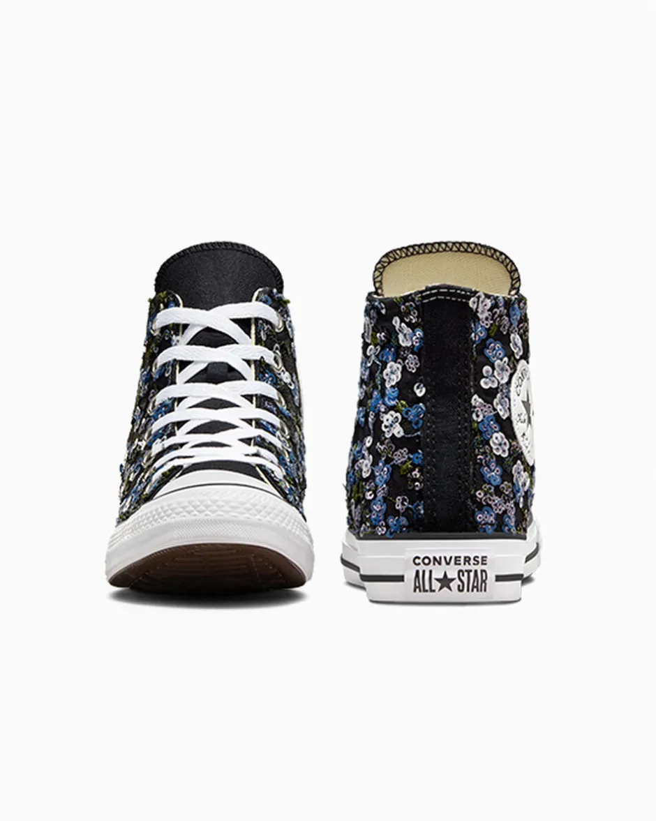 Converse Modelli Alti<Chuck Taylor Canvas LTD Floral Sequins Nero con fiori e paillettes