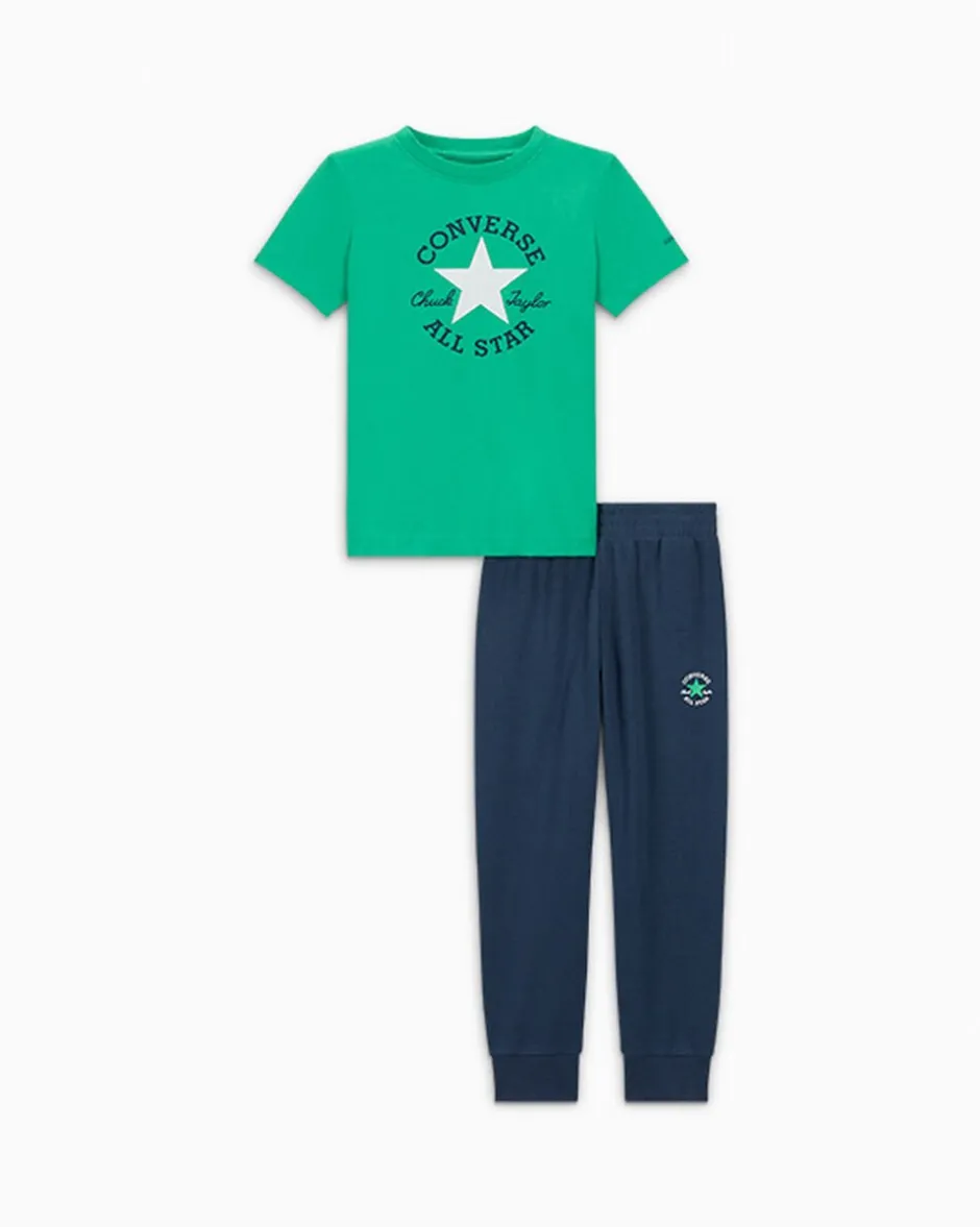 Converse Maglie E T-Shirt|Maglie E T-Shirt<Chuck Taylor Patch Tee and Jogger Set Converse navy