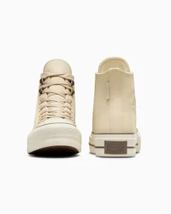 Converse Modelli Alti|Modelli Con Platform<Chuck Tayor All Star Lift Platform Weatherized Leather Miso Glaze/Tartufo/Egret
