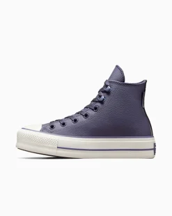 Converse Modelli Alti|Modelli Con Platform<Chuck Tayor All Star Lift Platform Weatherized Leather Viola ombreggiato/Lavanda cenere