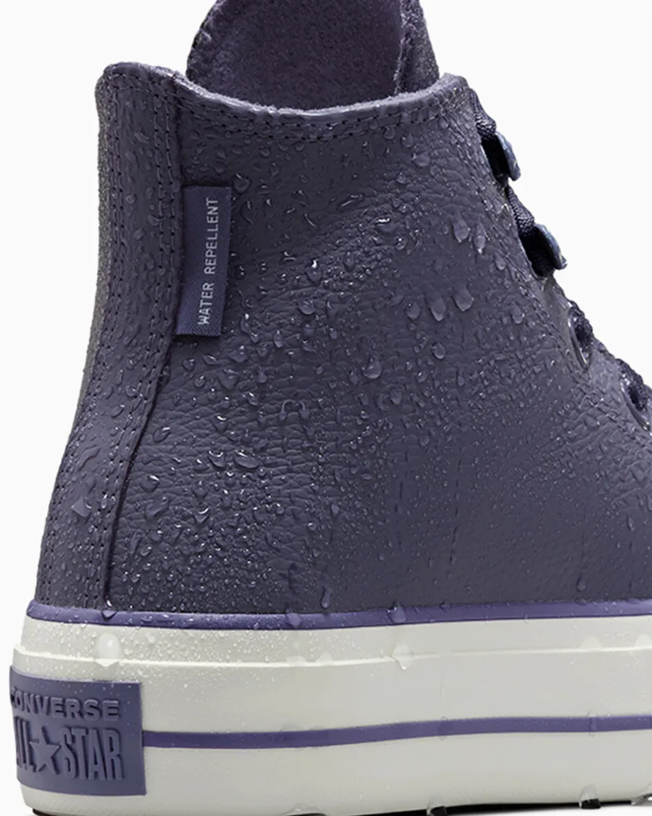 Converse Modelli Alti|Modelli Con Platform<Chuck Tayor All Star Lift Platform Weatherized Leather Viola ombreggiato/Lavanda cenere
