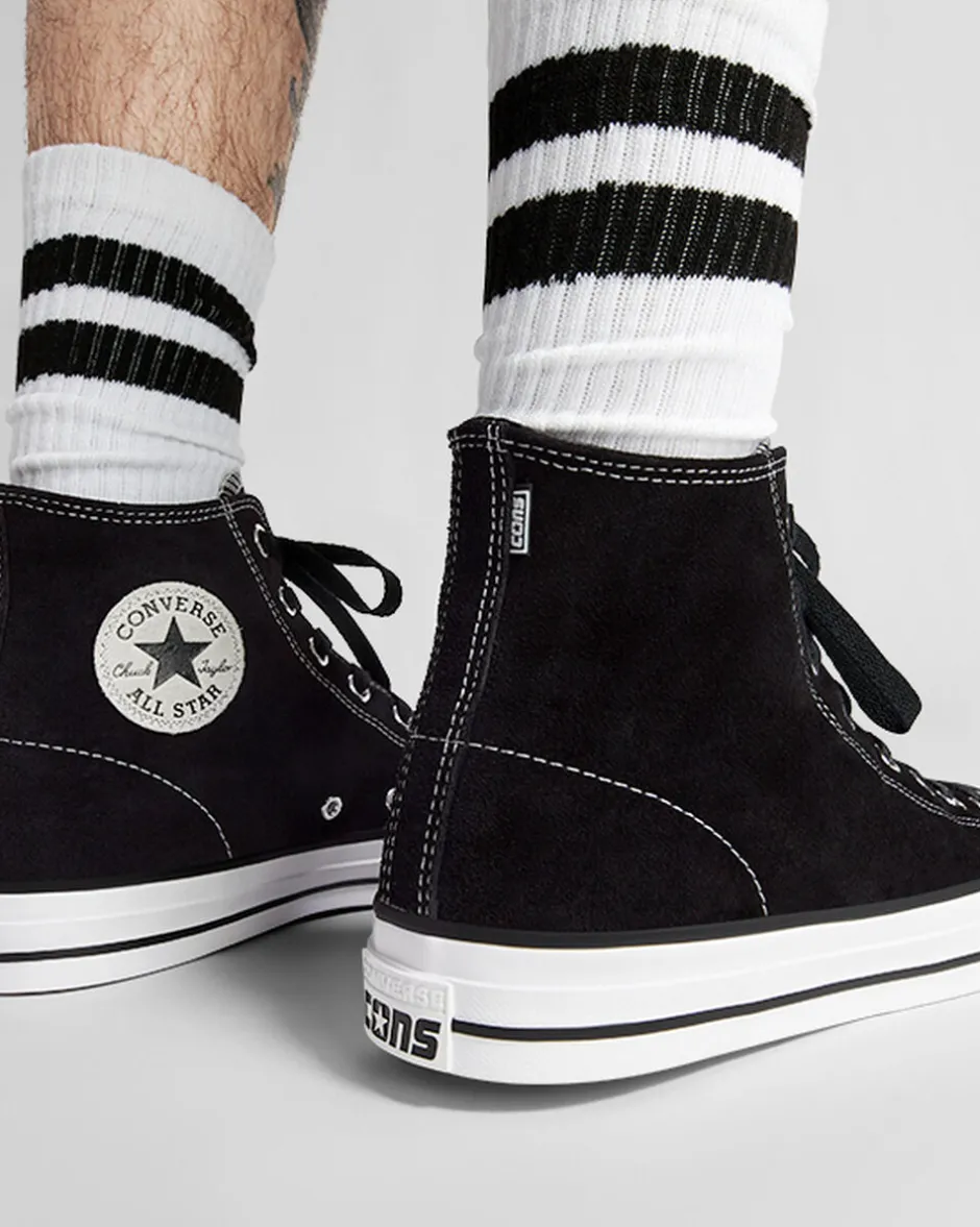 Converse Modelli Alti|Modelli Alti<CONS Chuck Taylor All Star Pro Suede Nero/Nero/Bianco