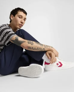 Converse Modelli Bassi<CONS Fastbreak Pro Leather and Nubuck Bianco vintage/Rosso/Bianco