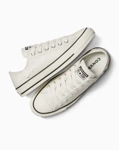 Converse Modelli Bassi|Chuck Taylor All Star<Chuck Taylor All Star Leather 3D Flowers Bianco vintage/Egret/Nero