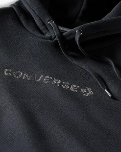Converse Giacche E Felpe|Maglie E T-Shirt<Gold Standard Hoodie with Swarovski® Crystals Nero Converse