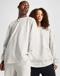 Converse Maglie E T-Shirt|Maglie E T-Shirt<Gold Standard Long Sleeve T-Shirt Grigio mélange rétro chiaro