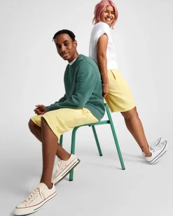 Converse Pantaloni E Shorts<Go-To Embroidered Star Chevron Standard Fit Fleece Short Bianco burro