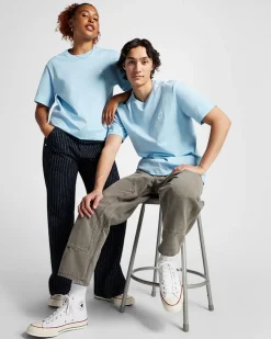 Converse Maglie E T-Shirt<Go-To Embroidered Star Chevron Standard Fit T-Shirt Blu cielo