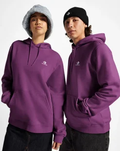 Converse Maglie E T-Shirt|Giacche E Felpe<Go-To Embroidered Star Chevron Standard Fit Fleece Hoodie Quantum Violet