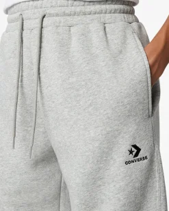 Converse Pantaloni E Shorts<Go-To Embroidered Star Chevron Standard Fit Fleece Sweatpant Grigio vintage melange