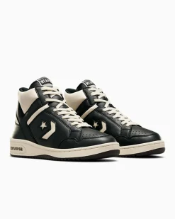 Converse Modelli Alti|Basketball<Weapon Leather Nero/Avorio naturale/Nero