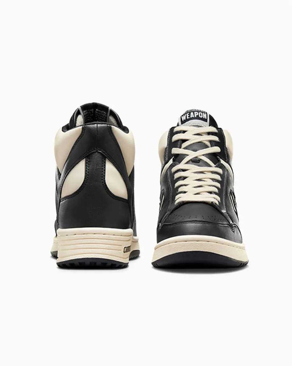 Converse Modelli Alti|Basketball<Weapon Leather Nero/Avorio naturale/Nero