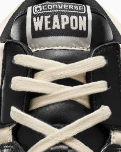 Converse Modelli Alti|Basketball<Weapon Leather Nero/Avorio naturale/Nero