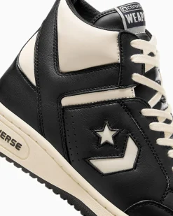Converse Modelli Alti|Basketball<Weapon Leather Nero/Avorio naturale/Nero