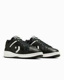 Converse Modelli Bassi<Weapon Leather Nero/Egret/Bianco vintage