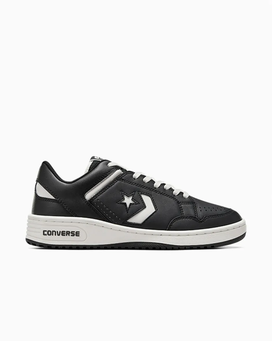 Converse Modelli Bassi|Modelli Bassi<Weapon Leather Nero/Nero/Bianco