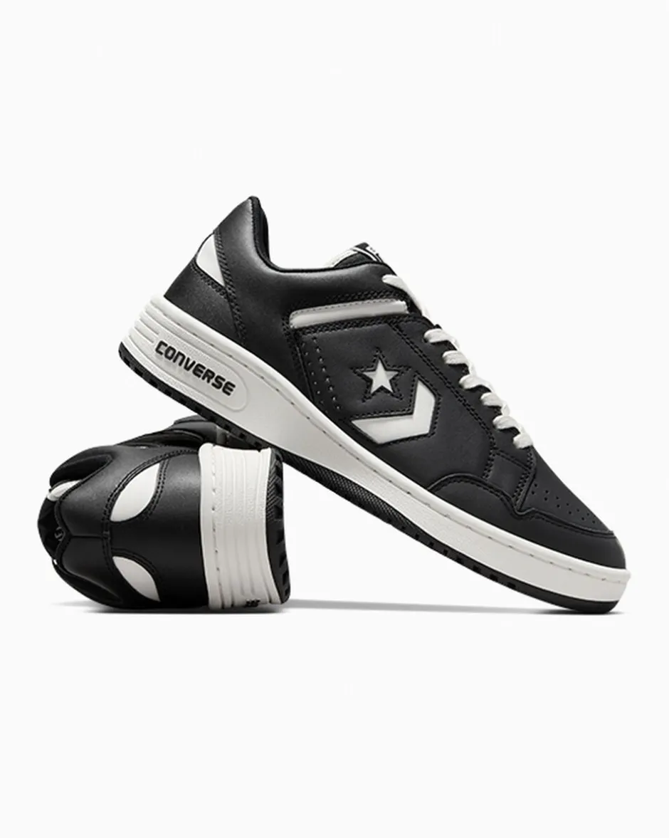 Converse Modelli Bassi|Modelli Bassi<Weapon Leather Nero/Nero/Bianco