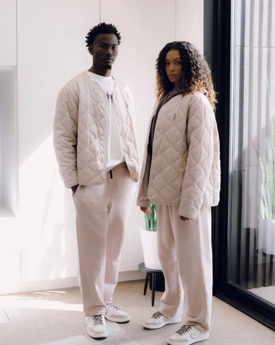 Converse Giacche E Felpe|Maglie E T-Shirt<x A Ma Manière Malden Liner Jacket Fossil Stone