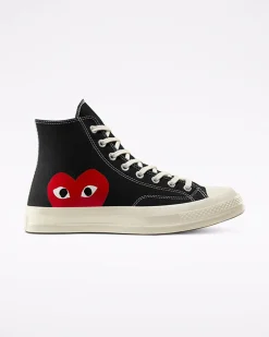 Converse Modelli Alti|Modelli Alti<x Comme des Garçons PLAY Chuck 70 Nero/Bianco/High Risk Red