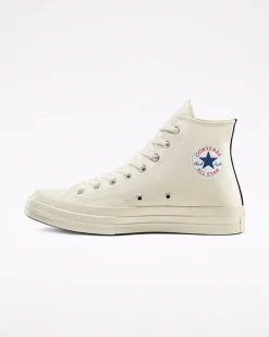 Converse Modelli Alti|Modelli Alti<x Comme des Garçons PLAY Chuck 70 Bianco latte/Bianco/High Risk Red
