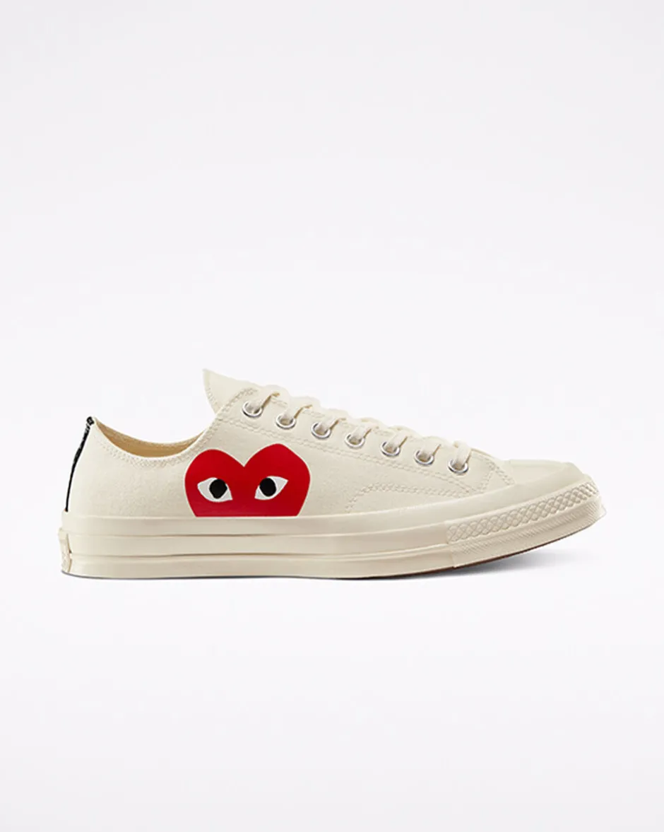 Converse Modelli Bassi|Modelli Bassi<x Comme des Garçons PLAY Chuck 70 Bianco latte/Bianco/High Risk Red