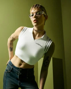 Converse Maglie E T-Shirt<x Feng Chen Wang Polo Bianco/Ghiaccio artico