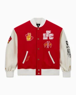 Converse Giacche E Felpe|Maglie E T-Shirt<x LFC Woven Varsity Jacket Pomodoro