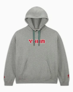 Converse Giacche E Felpe|Maglie E T-Shirt<x Liverpool FC Logo Hoodie Grigio vintage mélange