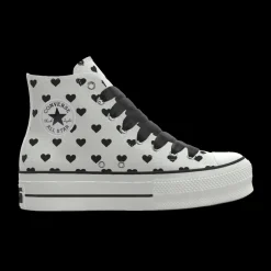 Converse Modelli Bassi|Modelli Alti<Custom Chuck Taylor All Star Lift Platform By You white hearts