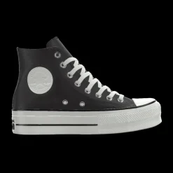 Converse Modelli Alti|Modelli Bassi<Custom Chuck Taylor All Star Lift Platform Leather By You white black